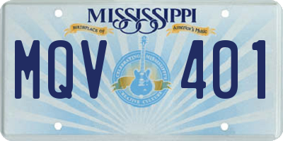 MS license plate MQV401