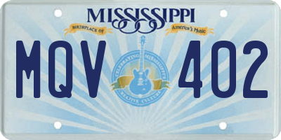MS license plate MQV402