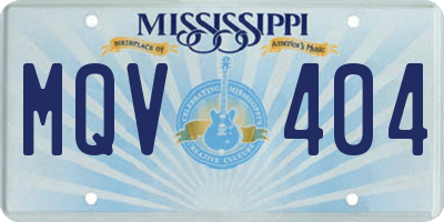MS license plate MQV404