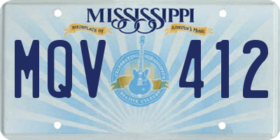 MS license plate MQV412