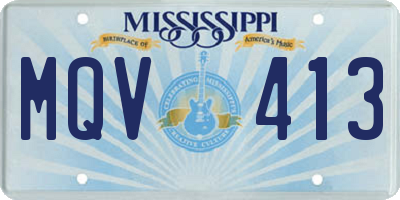 MS license plate MQV413