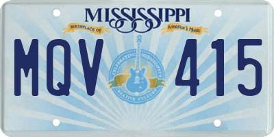 MS license plate MQV415
