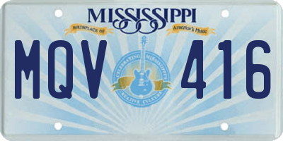 MS license plate MQV416