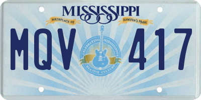 MS license plate MQV417