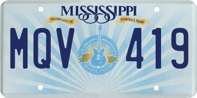 MS license plate MQV419