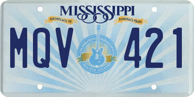 MS license plate MQV421