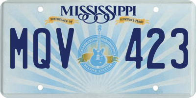 MS license plate MQV423