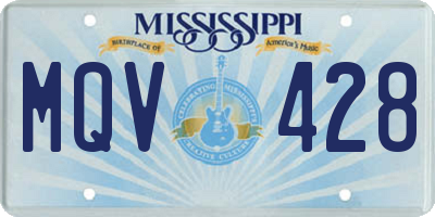 MS license plate MQV428