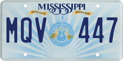 MS license plate MQV447