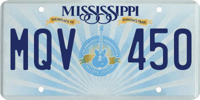 MS license plate MQV450