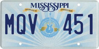 MS license plate MQV451