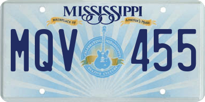 MS license plate MQV455