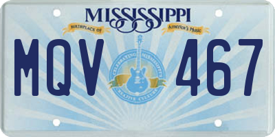 MS license plate MQV467