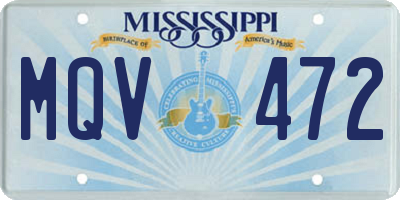 MS license plate MQV472