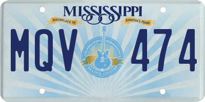 MS license plate MQV474