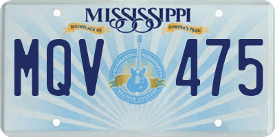 MS license plate MQV475