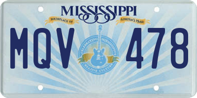 MS license plate MQV478
