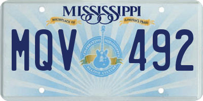 MS license plate MQV492