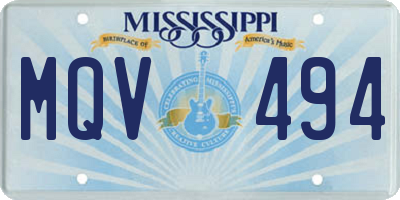 MS license plate MQV494