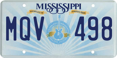 MS license plate MQV498