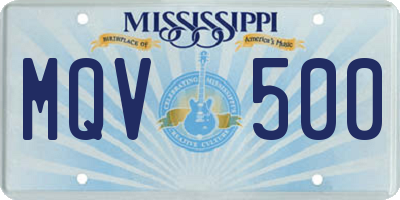 MS license plate MQV500