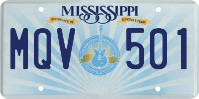 MS license plate MQV501