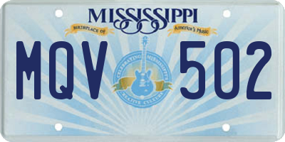 MS license plate MQV502