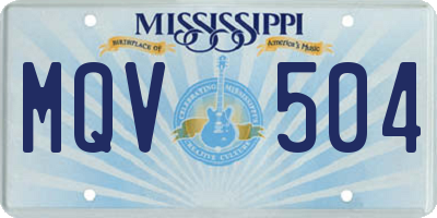 MS license plate MQV504