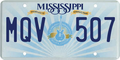 MS license plate MQV507