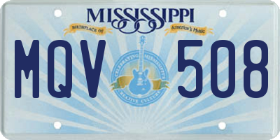 MS license plate MQV508