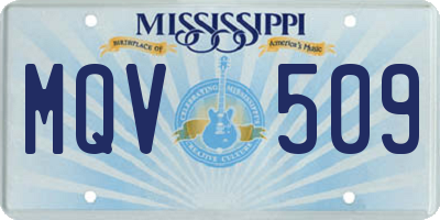 MS license plate MQV509