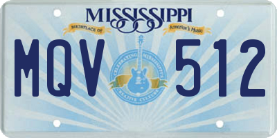 MS license plate MQV512