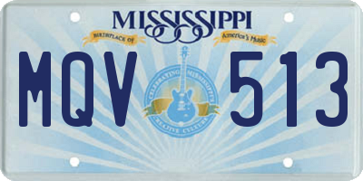 MS license plate MQV513