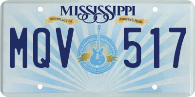 MS license plate MQV517