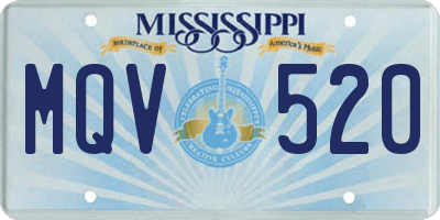 MS license plate MQV520