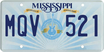 MS license plate MQV521