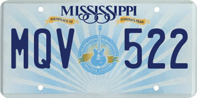 MS license plate MQV522