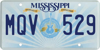 MS license plate MQV529