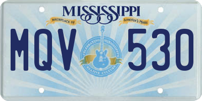MS license plate MQV530