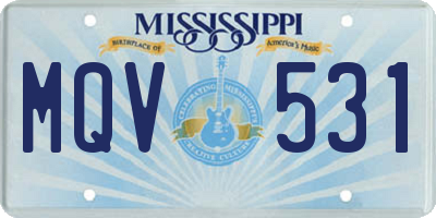 MS license plate MQV531