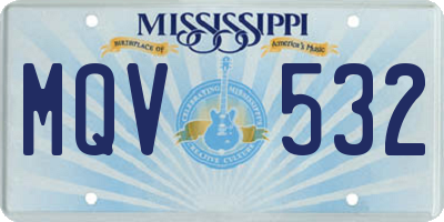 MS license plate MQV532