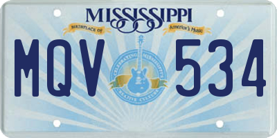 MS license plate MQV534