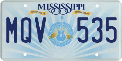 MS license plate MQV535