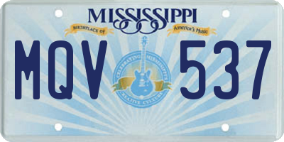 MS license plate MQV537