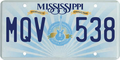 MS license plate MQV538