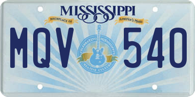 MS license plate MQV540
