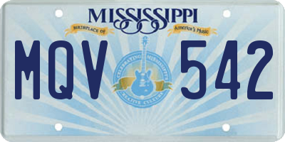 MS license plate MQV542