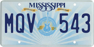 MS license plate MQV543