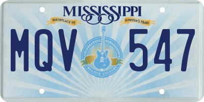 MS license plate MQV547
