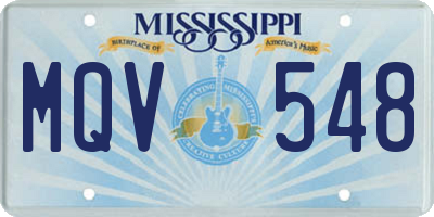 MS license plate MQV548
